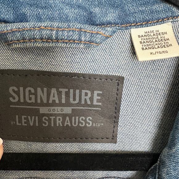 Levi Strauss Signature Gold Denim Trucker Jacket Men XL Y2K Streetwear Skater - Picture 4 of 8